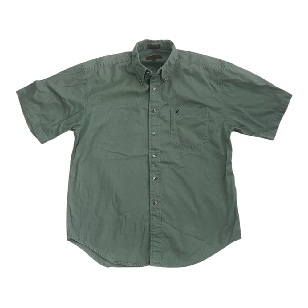 Vintage Browning Super Naturals Button Up Short Sleeve Shirt Mens Size Medium